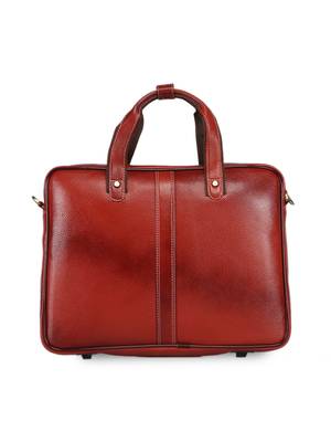GENWAYNE Brown Leather 14.5 inches men   s formal office laptop Messenger bag 3