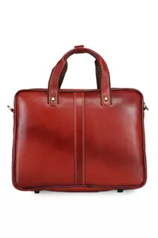 GENWAYNE Brown Leather 14.5 inches men   s formal office laptop Messenger bag