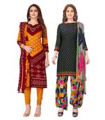 Salwar Studio Women's Pack of 2 Synthetic Printed Unstitched Dress Material Combo