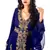 Navy Blue Copper beads Moroccan Kaftan With Sun-proof hijab