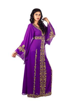 violet Copper beads luxurious Moroccan Kaftan 2