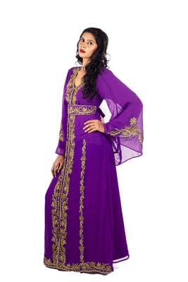violet Copper beads luxurious Moroccan Kaftan 3