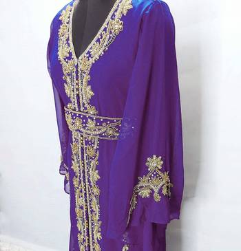 violet Copper beads luxurious Moroccan Kaftan 4