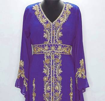 violet Copper beads luxurious Moroccan Kaftan 5