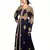 Navy Blue Diamond Design Moroccan Kaftan with Sun-proof hijab