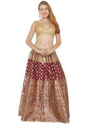 Salwar Studio Women's Gold Net Readymade Saree Blouse 5