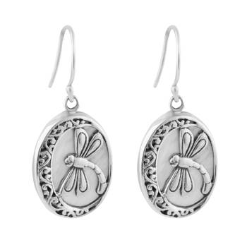 Dragonfly White Earrings-ERMX023 1