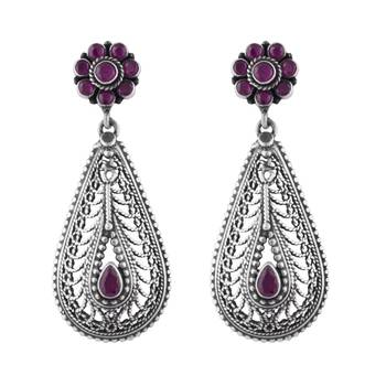 Ornate Silver Earrings-ERMX025 1