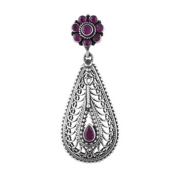 Ornate Silver Earrings-ERMX025 3