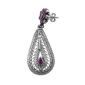 Ornate Silver Earrings-ERMX025 4
