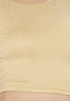 Salwar Studio Women's Gold Lycra Blend Stretchable Readymade Saree Blouse 4