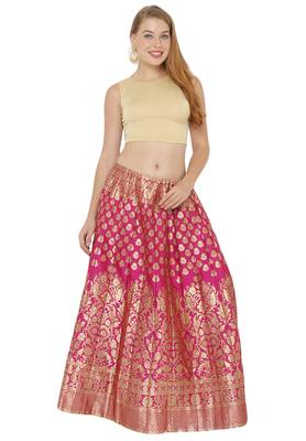 Salwar Studio Women's Gold Lycra Blend Stretchable Readymade Saree Blouse 5