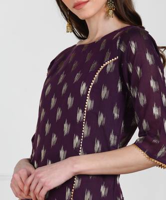SWAGG INDIA Womens Wear Chaderi Brocade Violet Kurti 6