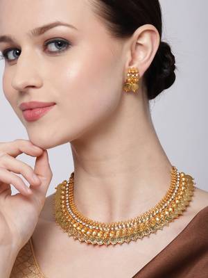 Gold pearl necklace-sets 2