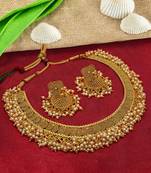 Gold pearl necklace-sets