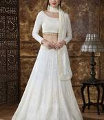 White Georgette Bridal Designer Lehengas