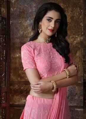 Pink Georgette Bridal Designer Lehengas 3