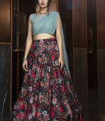 Black Cotton Party Wear Designer Lehenga