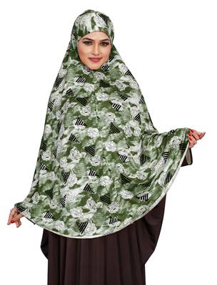 JSDC Women Printed Stitched Spun Lycra Abaya Hijab Scarf Without Sleeves 1