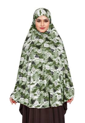 JSDC Women Printed Stitched Spun Lycra Abaya Hijab Scarf Without Sleeves 2