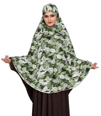 JSDC Women Printed Stitched Spun Lycra Abaya Hijab Scarf Without Sleeves 3