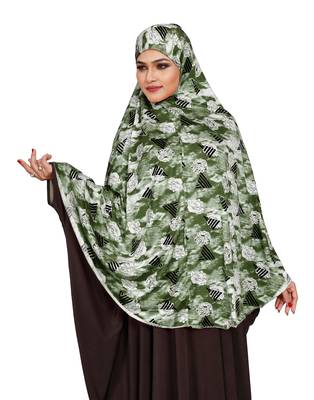 JSDC Women Printed Stitched Spun Lycra Abaya Hijab Scarf Without Sleeves 5