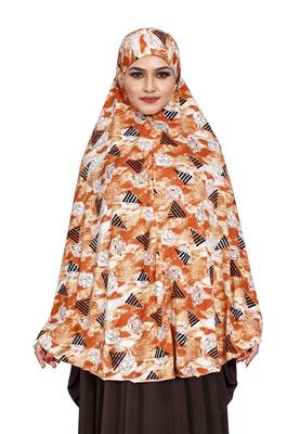 JSDC Islamic Wear Women Printed Stitched Spun Lycra Abaya Hijab Without Sleeves 2