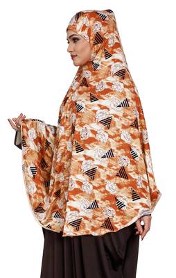 JSDC Islamic Wear Women Printed Stitched Spun Lycra Abaya Hijab Without Sleeves 4