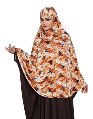 JSDC Islamic Wear Women Printed Stitched Spun Lycra Abaya Hijab Without Sleeves 5
