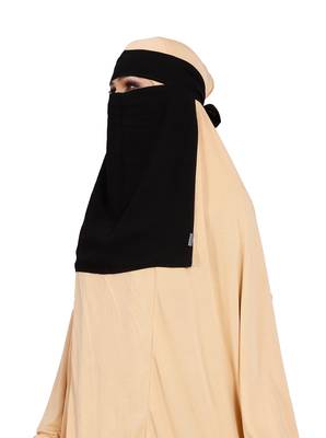 JSDC Women Chiffon Fabric Plain Single Layer Niqab Nosepiece Hijab Scarf 3