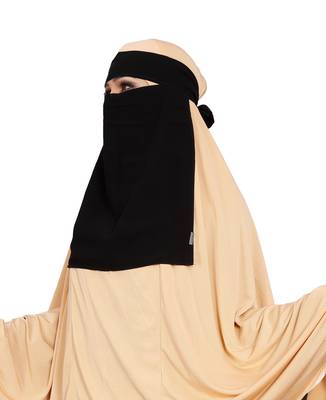 JSDC Women Chiffon Fabric Plain Single Layer Niqab Nosepiece Hijab Scarf 4
