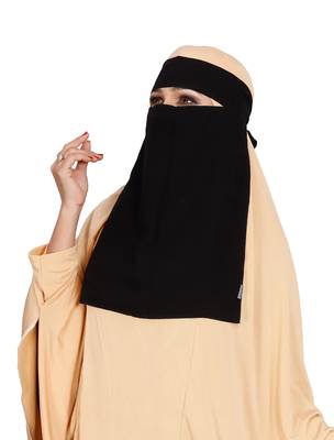 JSDC Women Chiffon Fabric Plain Single Layer Niqab Nosepiece Hijab Scarf 5