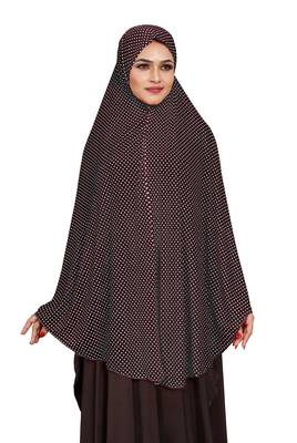 JSDC Women Party Wear Polka Dot Printed Stitched Imported Jersey Abaya Hijab Without Sleeves 3