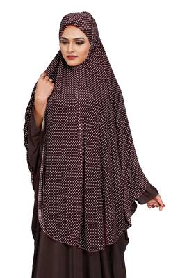 JSDC Women Party Wear Polka Dot Printed Stitched Imported Jersey Abaya Hijab Without Sleeves 4
