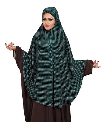 JSDC Women Polka Dot Printed Stitched Imported Jersey Abaya Hijab Without Sleeves 1