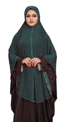 JSDC Women Polka Dot Printed Stitched Imported Jersey Abaya Hijab Without Sleeves 2