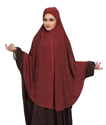 JSDC Women Polka Dot Printed Stitched Imported Jersey Abaya Hijab Without Sleeves 1