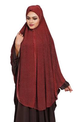 JSDC Women Polka Dot Printed Stitched Imported Jersey Abaya Hijab Without Sleeves 4