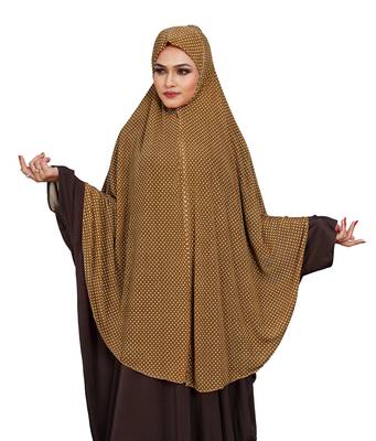 JSDC Women Casual Wear Polka Dot Printed Stitched Imported Jersey Abaya Hijab Without Sleeves 1