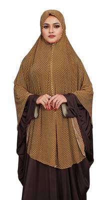 JSDC Women Casual Wear Polka Dot Printed Stitched Imported Jersey Abaya Hijab Without Sleeves 2