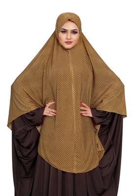 JSDC Women Casual Wear Polka Dot Printed Stitched Imported Jersey Abaya Hijab Without Sleeves 5