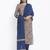 Ardozaa Womens Chanderi Geometric Print Straight Kurta Pant Dupatta Set (Grey)