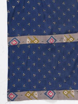 Ardozaa Womens Chanderi Geometric Print Straight Kurta Pant Dupatta Set (Grey) 6
