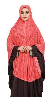 JSDC Women Polka Dot Printed Stitched Imported Jersey Abaya Hijab Without Sleeves 2