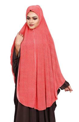JSDC Women Polka Dot Printed Stitched Imported Jersey Abaya Hijab Without Sleeves 4