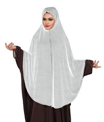 JSDC Modest Wear Polka Dot Printed Stitched Imported Jersey Abaya Hijab Without Sleeves 1
