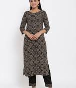 Ardozaa Womens Chanderi Foil Print Straight Kurta Pant Set (Multicolor)