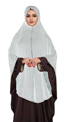 JSDC Modest Wear Polka Dot Printed Stitched Imported Jersey Abaya Hijab Without Sleeves 2