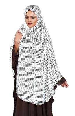JSDC Modest Wear Polka Dot Printed Stitched Imported Jersey Abaya Hijab Without Sleeves 4