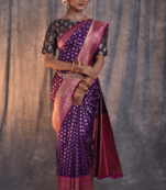 Purple Color Soft Kota Silk Thread Weaving Saree